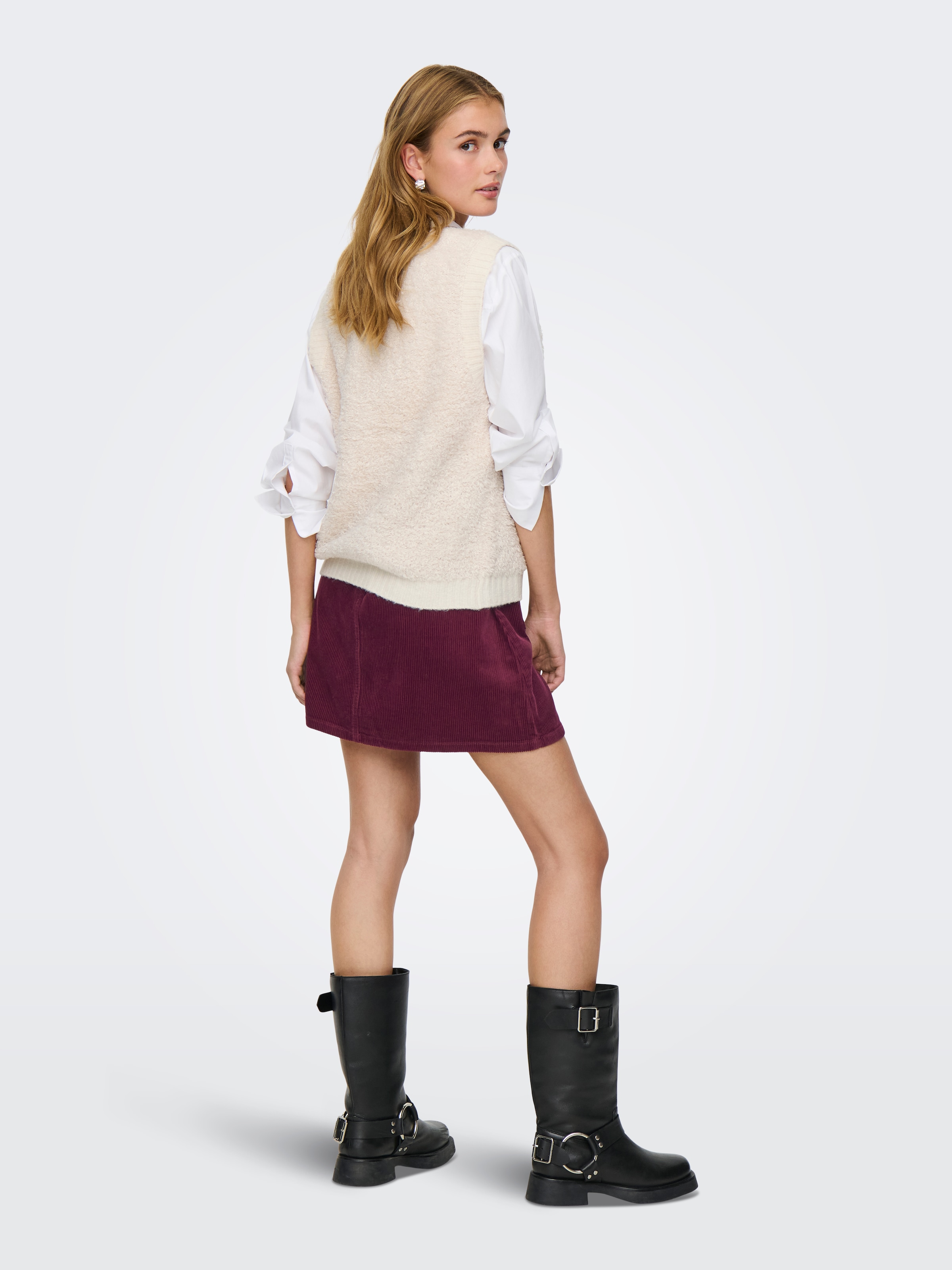 JDY Strickweste »JDYEIRA LIFE S/L O-NECK BUTTON VEST KNT«