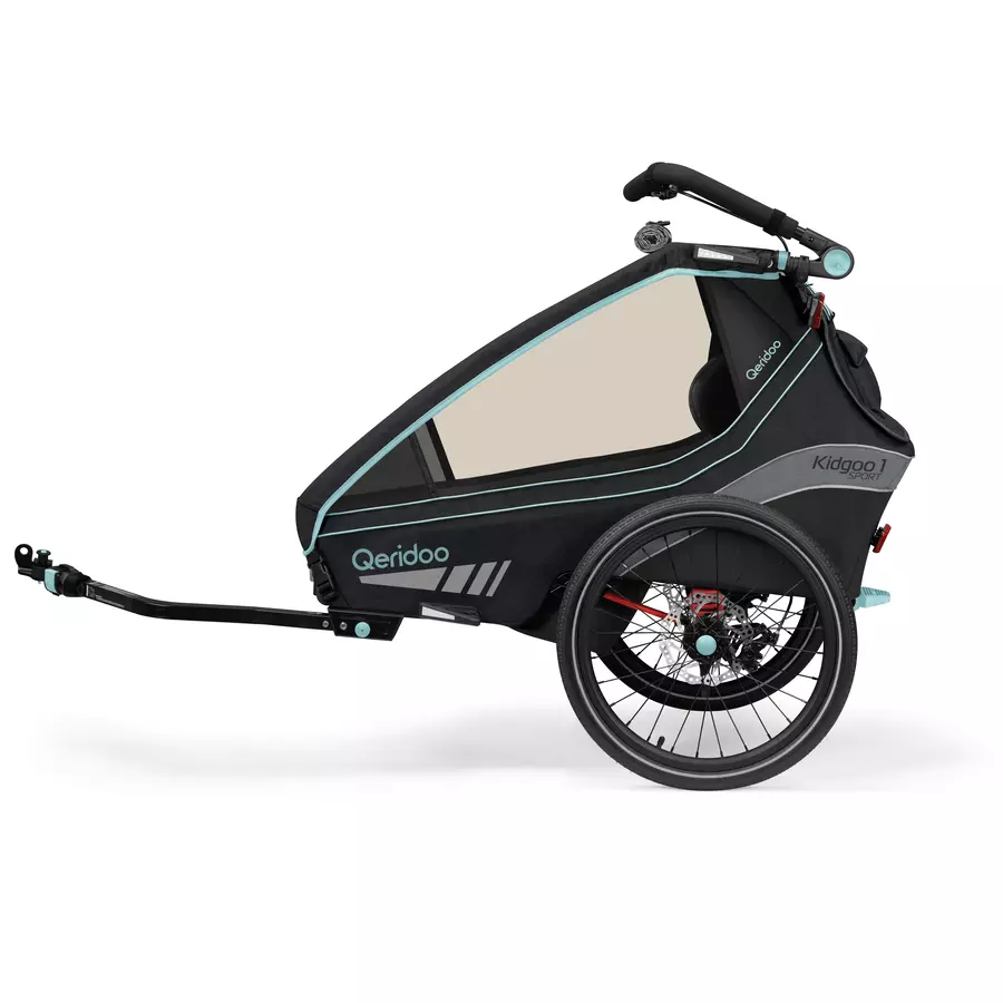 Qeridoo® Kinderfahrradanhänger Kidgoo1 Sport Arctic Blue 2022