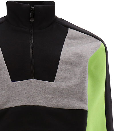 Versace Sweatshirt m. Reißverschluss - Grau Meliert m. Schwarz/N