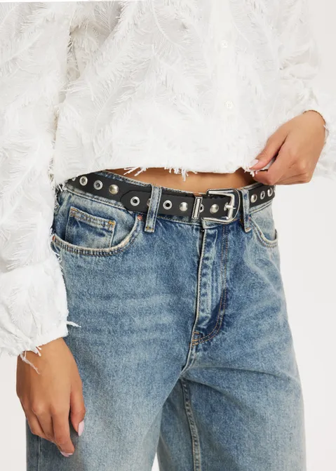Riem met studs zwart (ZWART)