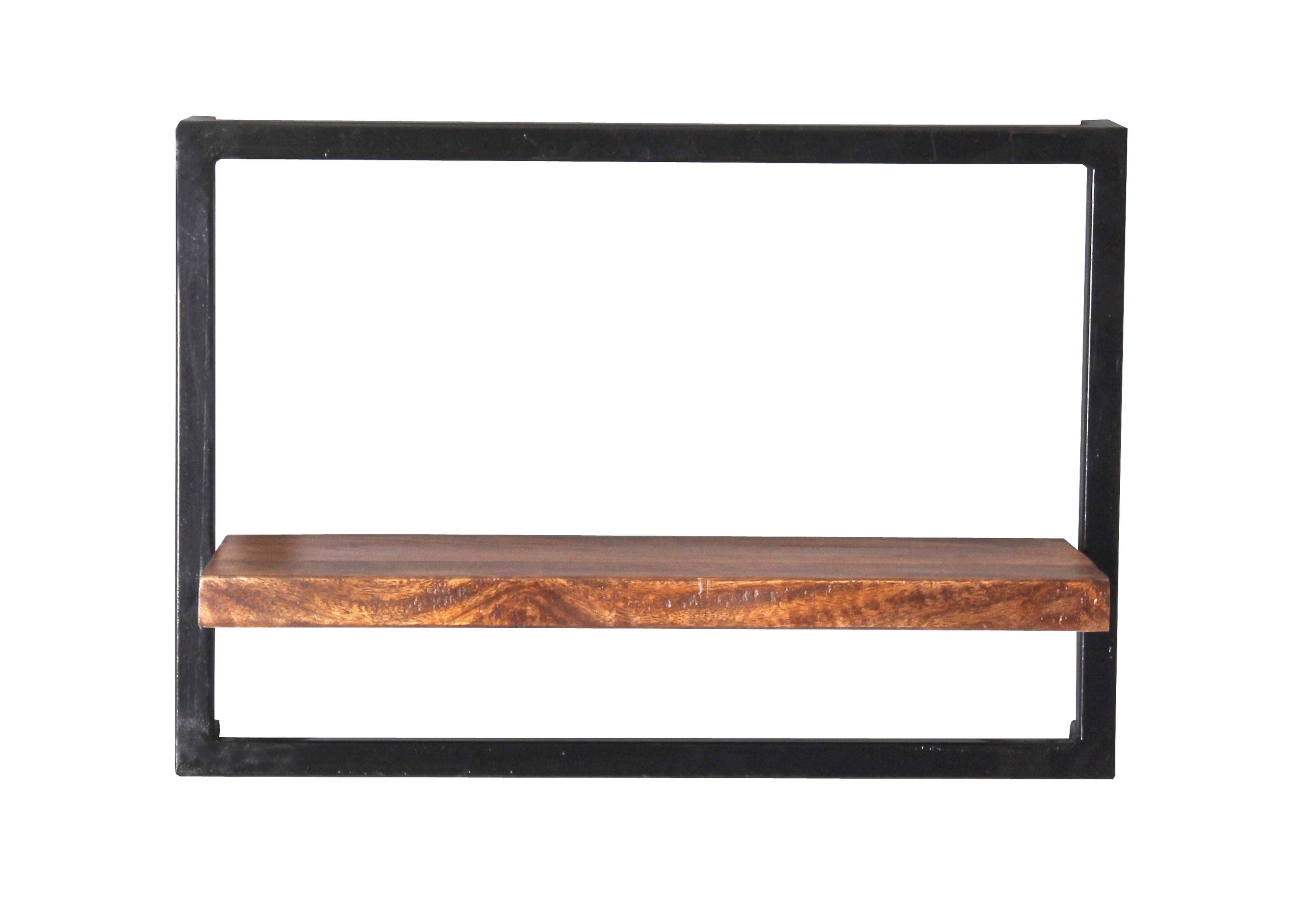 Wandregal Panama Mangoholz Metall Wandboard Ablage Regal HängeregalBücherregal