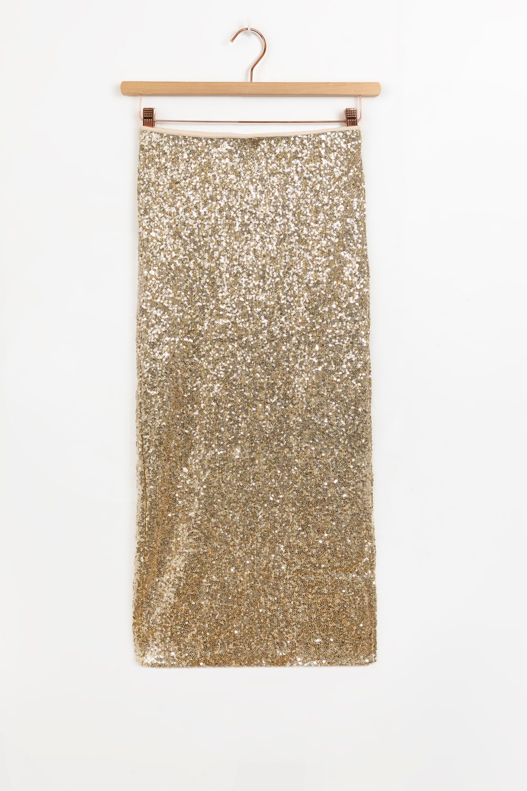 Gouden maxi rok met pailletten