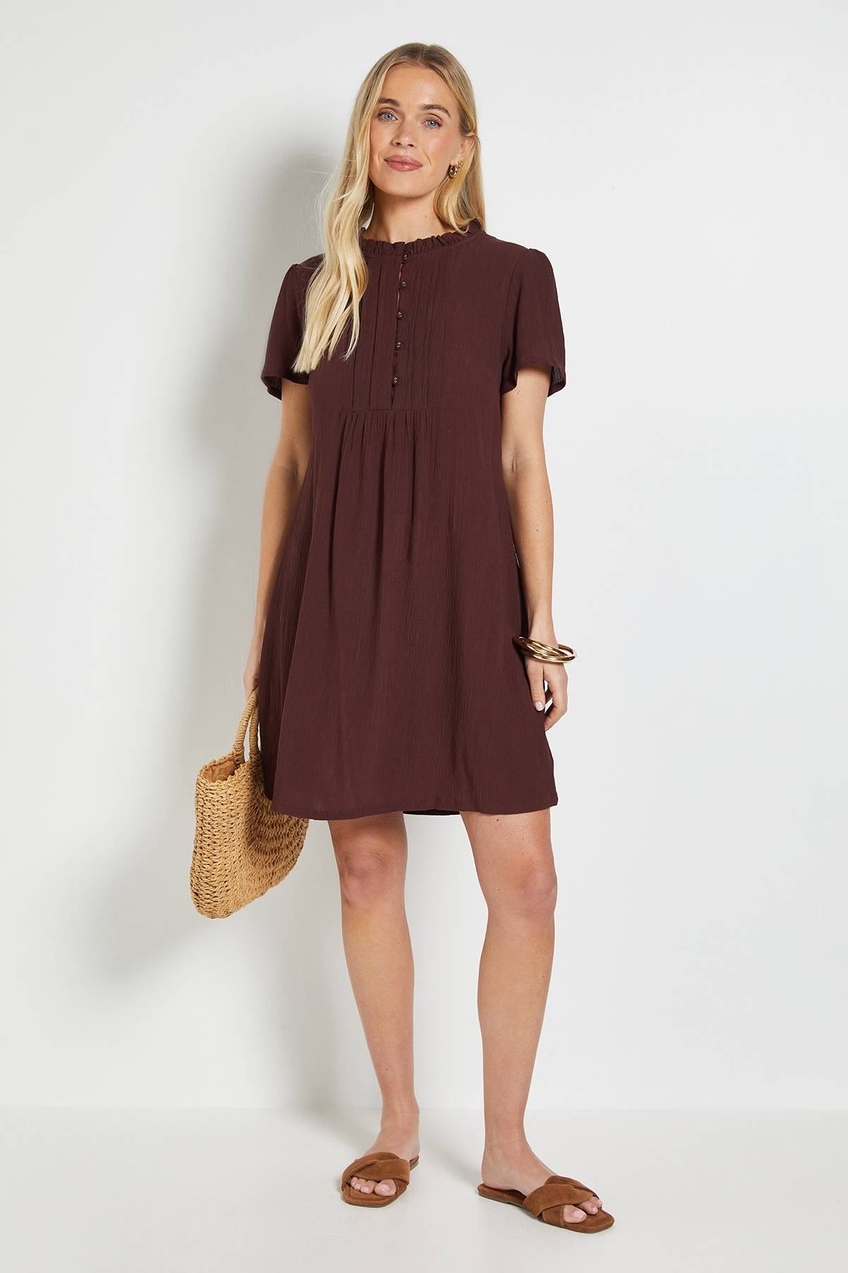 Wallis Robe Droite Petite En Gaze De Coton D'été