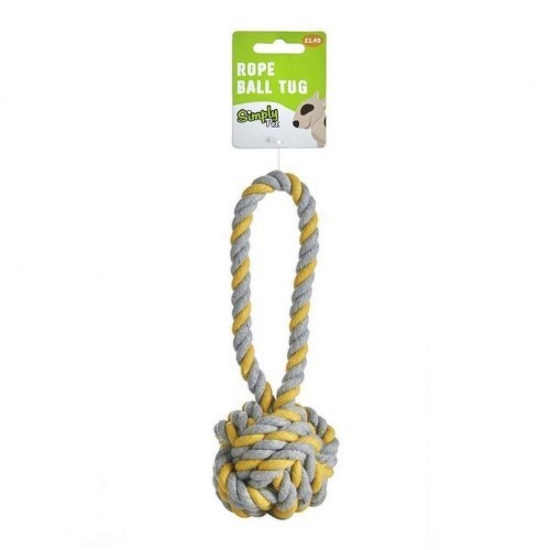 Brinquedo de corda para cães, cinza/amarelo