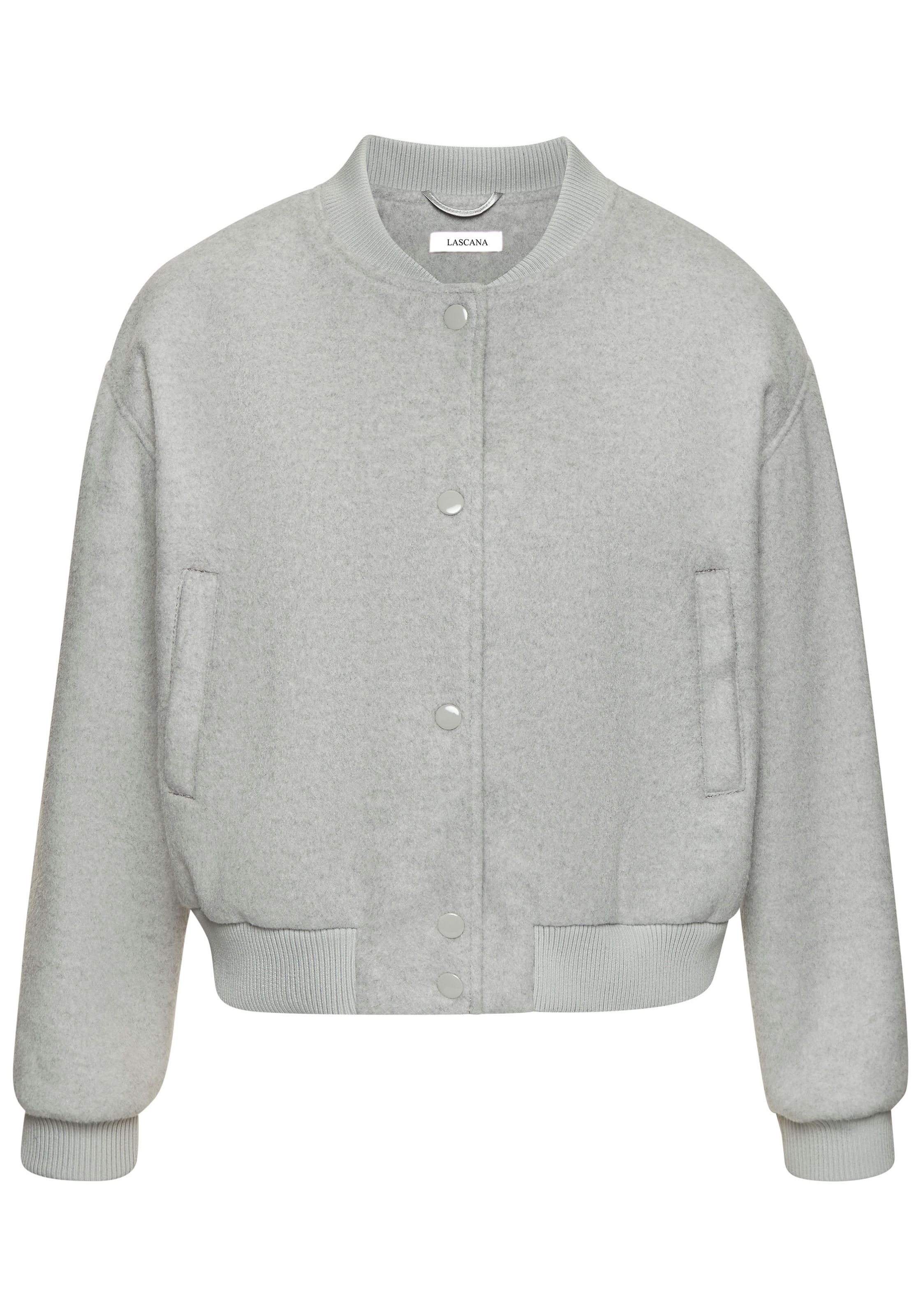 LASCANA Bomberjacke mit Rippbündchen, Pilotenjacke mit Druckknöpfen und Taschen