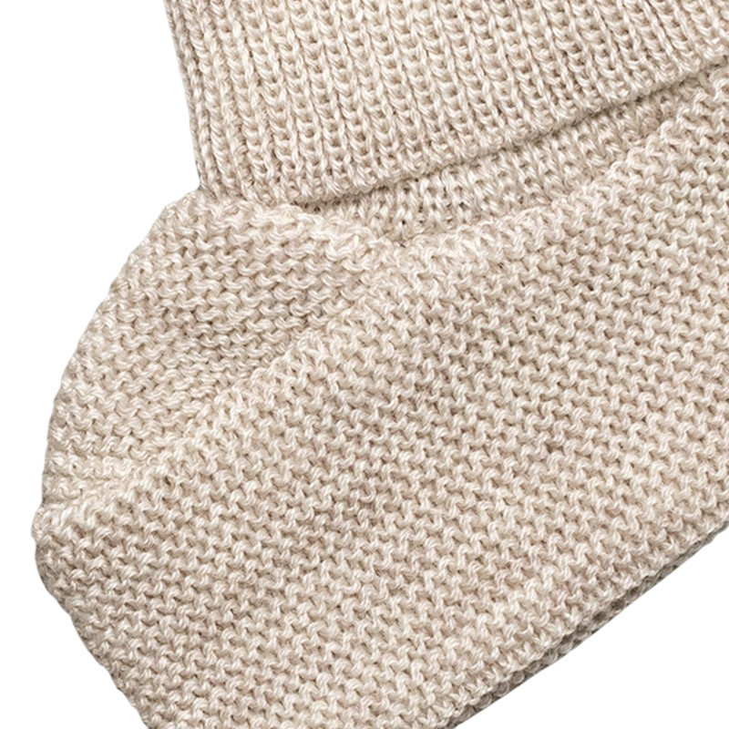 Babyschuhe Merinowolle beige-mélange