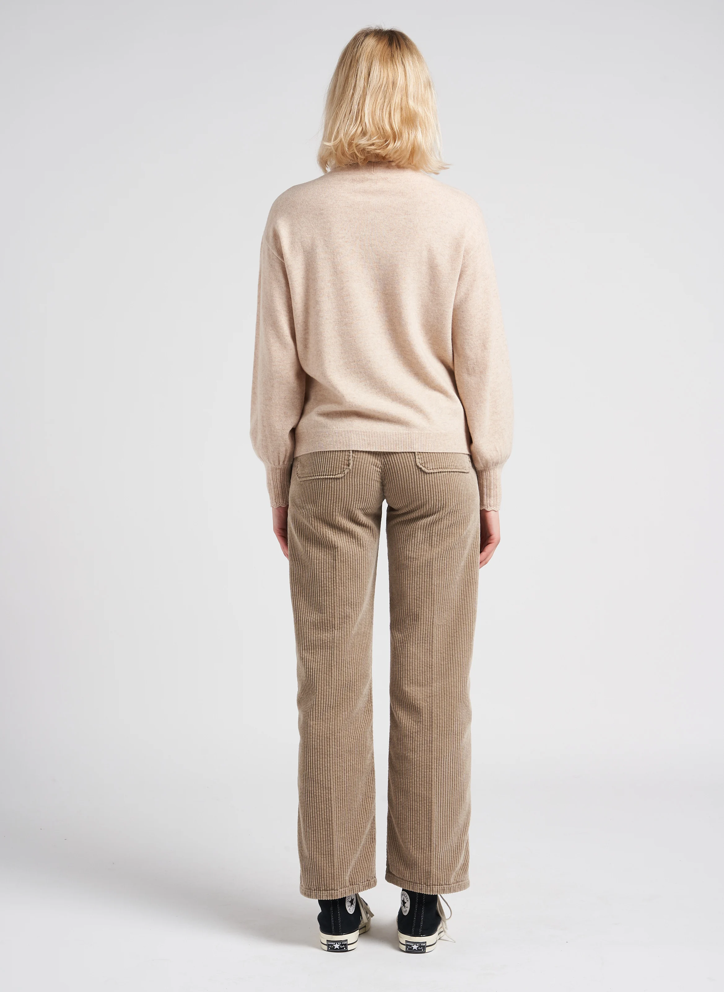 MELVIL - Pantalon flare en velours côtelé | Beige