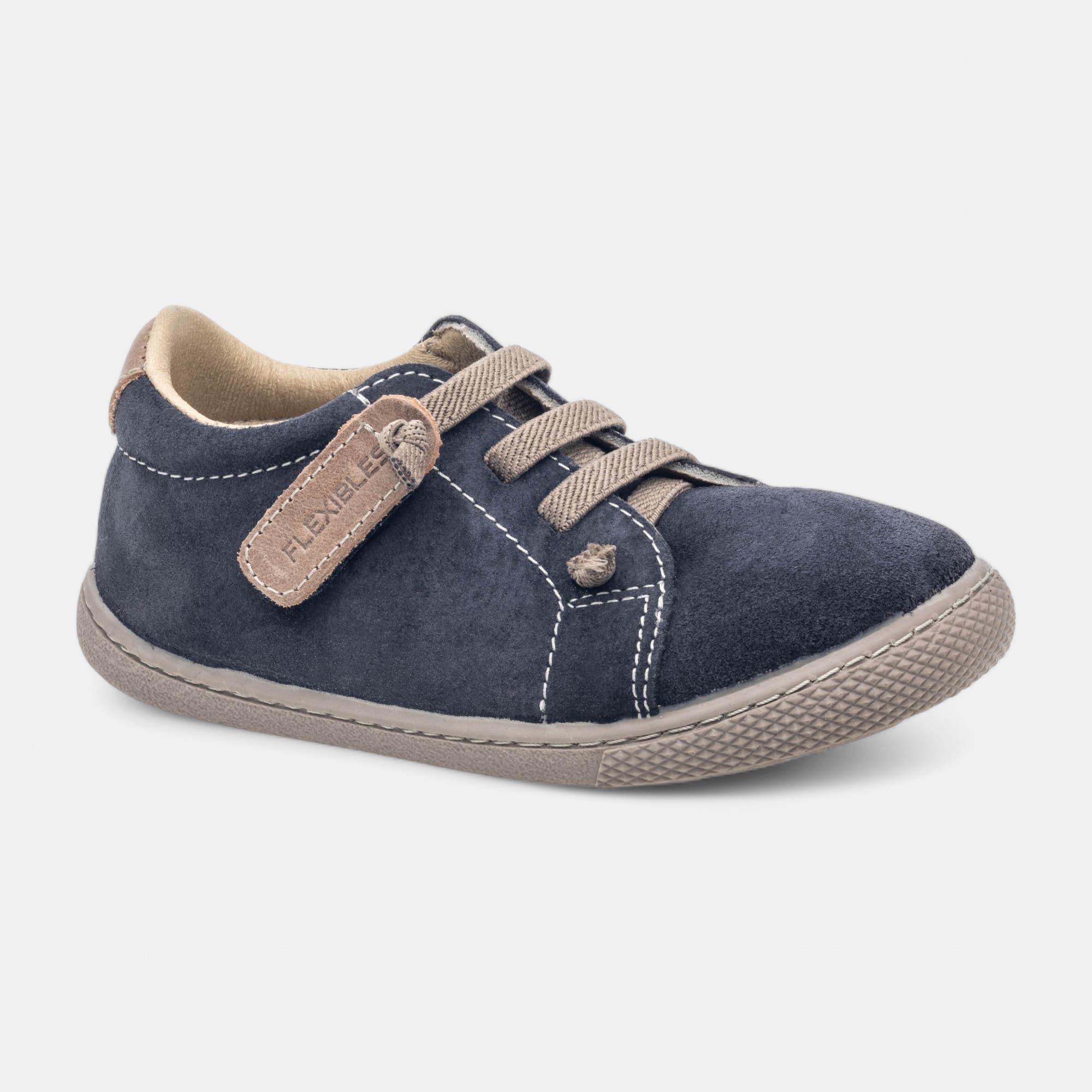 Baskets basses Garçon en cuir bleu marine