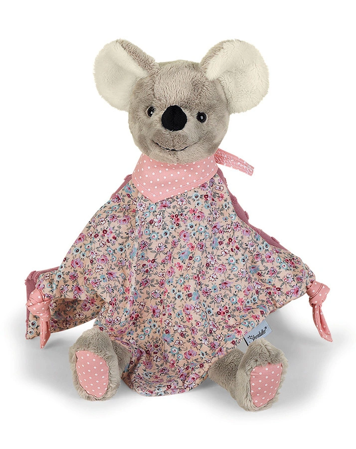 Schmusetuch M – MAUS MABEL gemustert in rosa