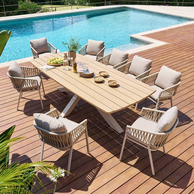 Table de jardin rectangulaire ORACLION Noix / Argile