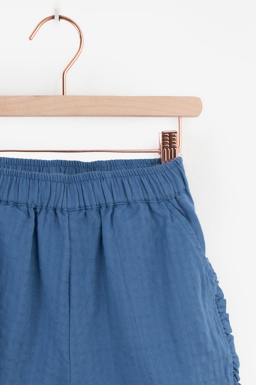 Blauwe pull on shorts
