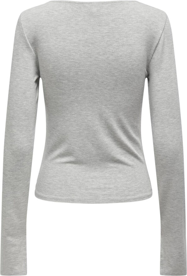ONLY ONLFELINA L/S BOATNECK SLIT TOP CS Grå