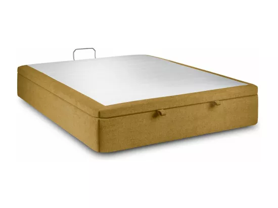 Sommier Coffre Tissu Jaune 140x200 H39cm