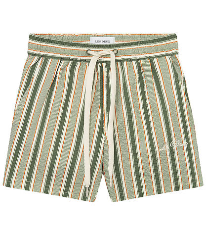 Les Deux Badeshorts - Stan Stripe - Schnittlauch Green/Thai Curr