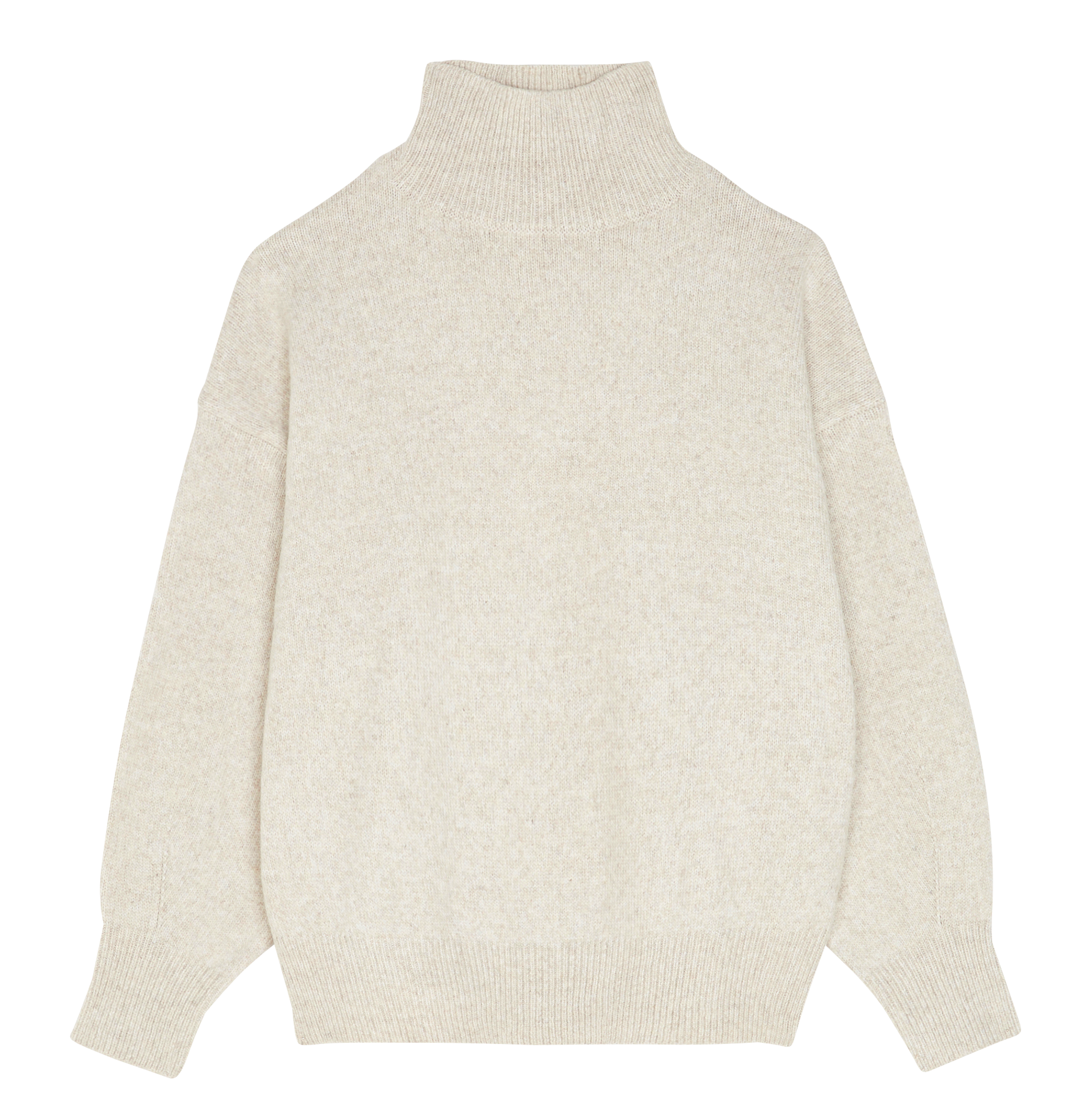 Pull oversize col montant| Beige