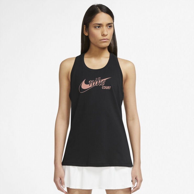 Nike Court Dri-FIT Swoosh tennistop Sort