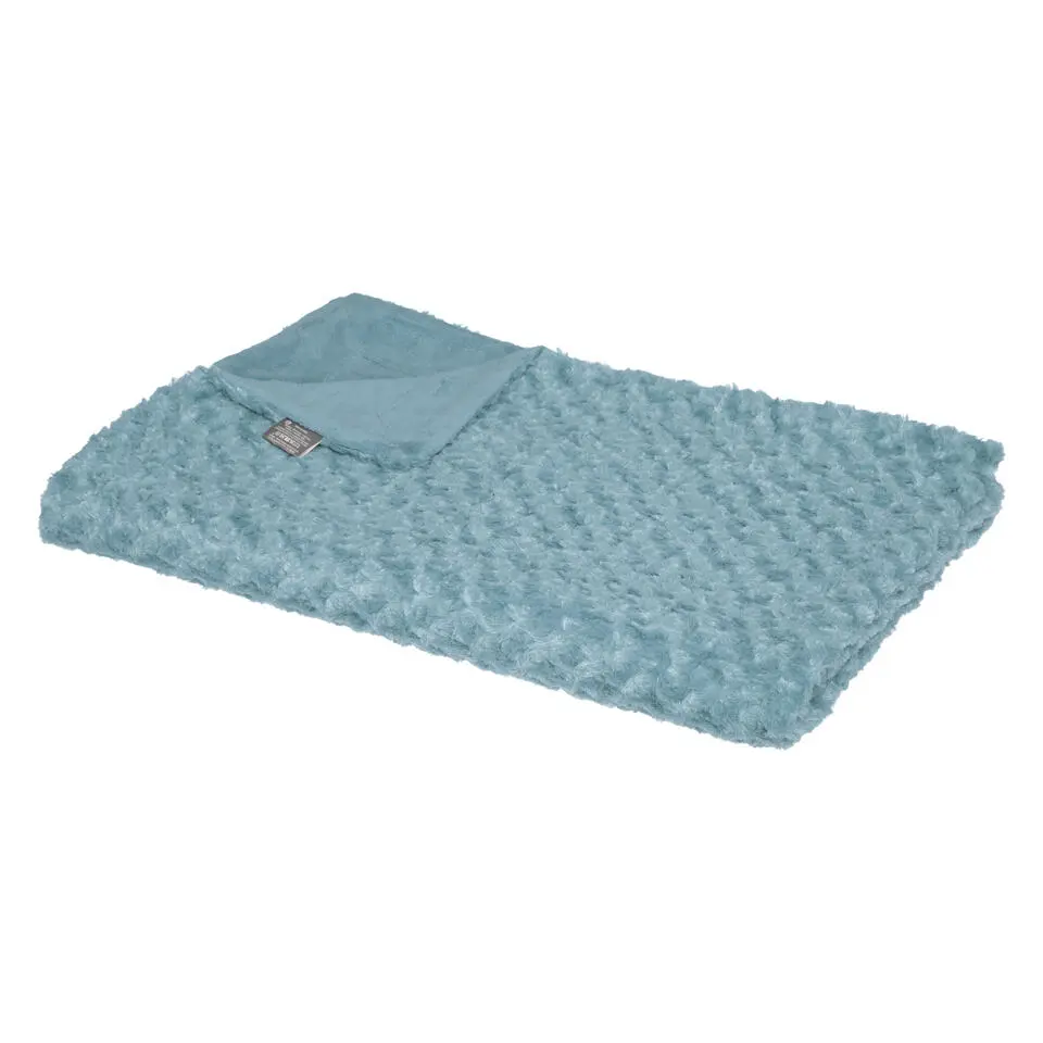 Atmosphera Sprei - deken / plaid - blauw - polyester - 120x160 cm