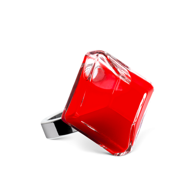 Bague en verre soufflé - Gaia Medium Milk