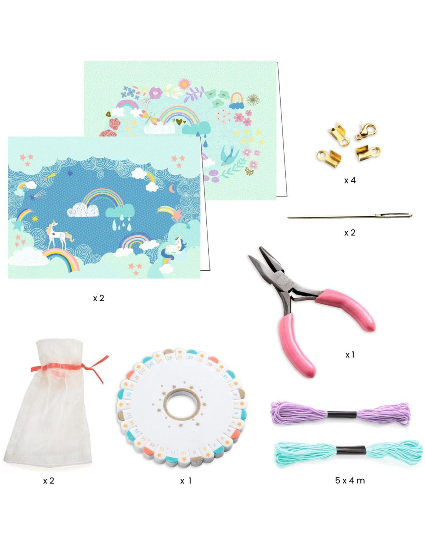 Freundschafts-Schmuckbastelset REGENBOGEN 17-teilig