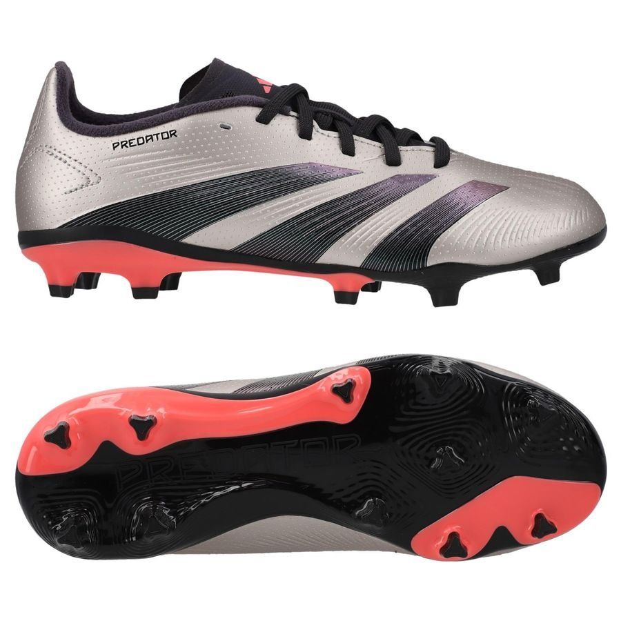 adidas Predator League FG Vivid Horizon - Argenté/Aurora Black/Turbo Enfant