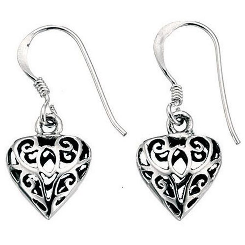 Boucle d'oreille coeur en argent 925/1000