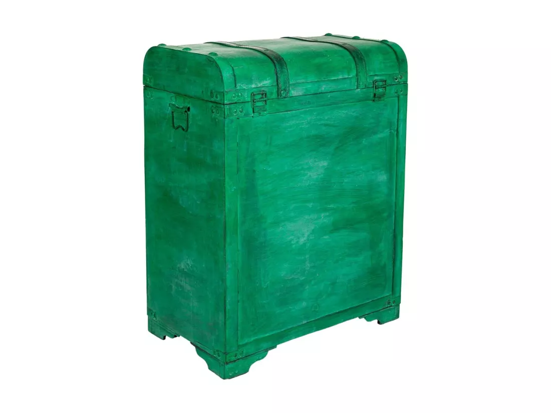 Coffre à vin en bois vert 45x28x59h