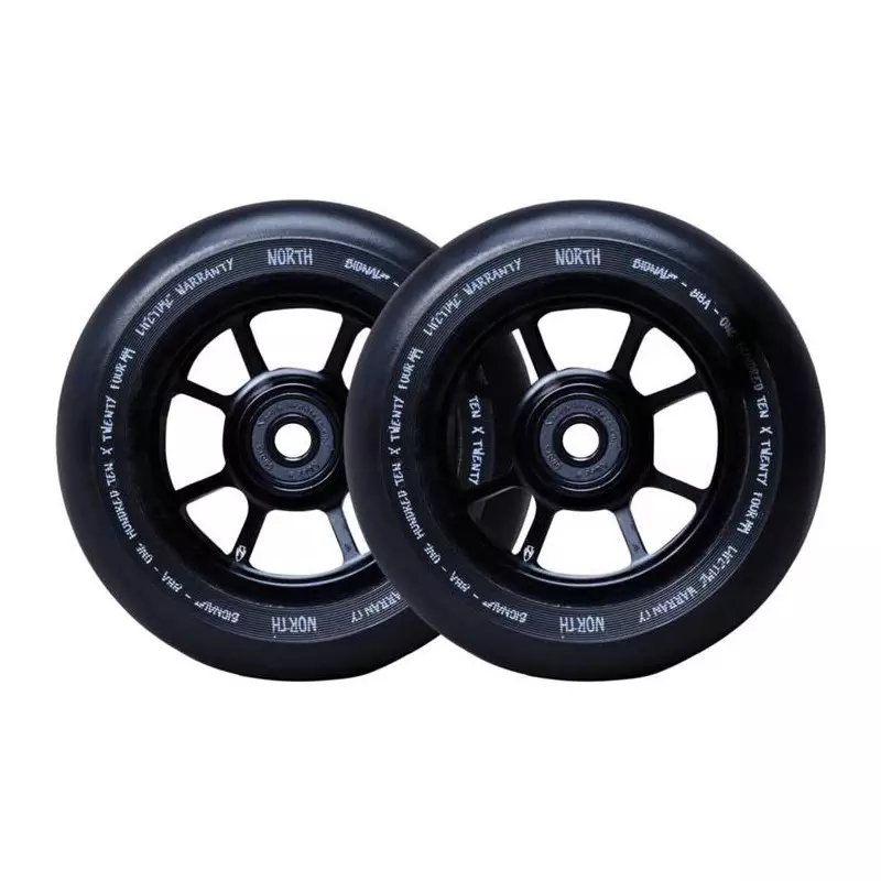 Paire de roues trottinette NORTH Signal Matte Black 24mm