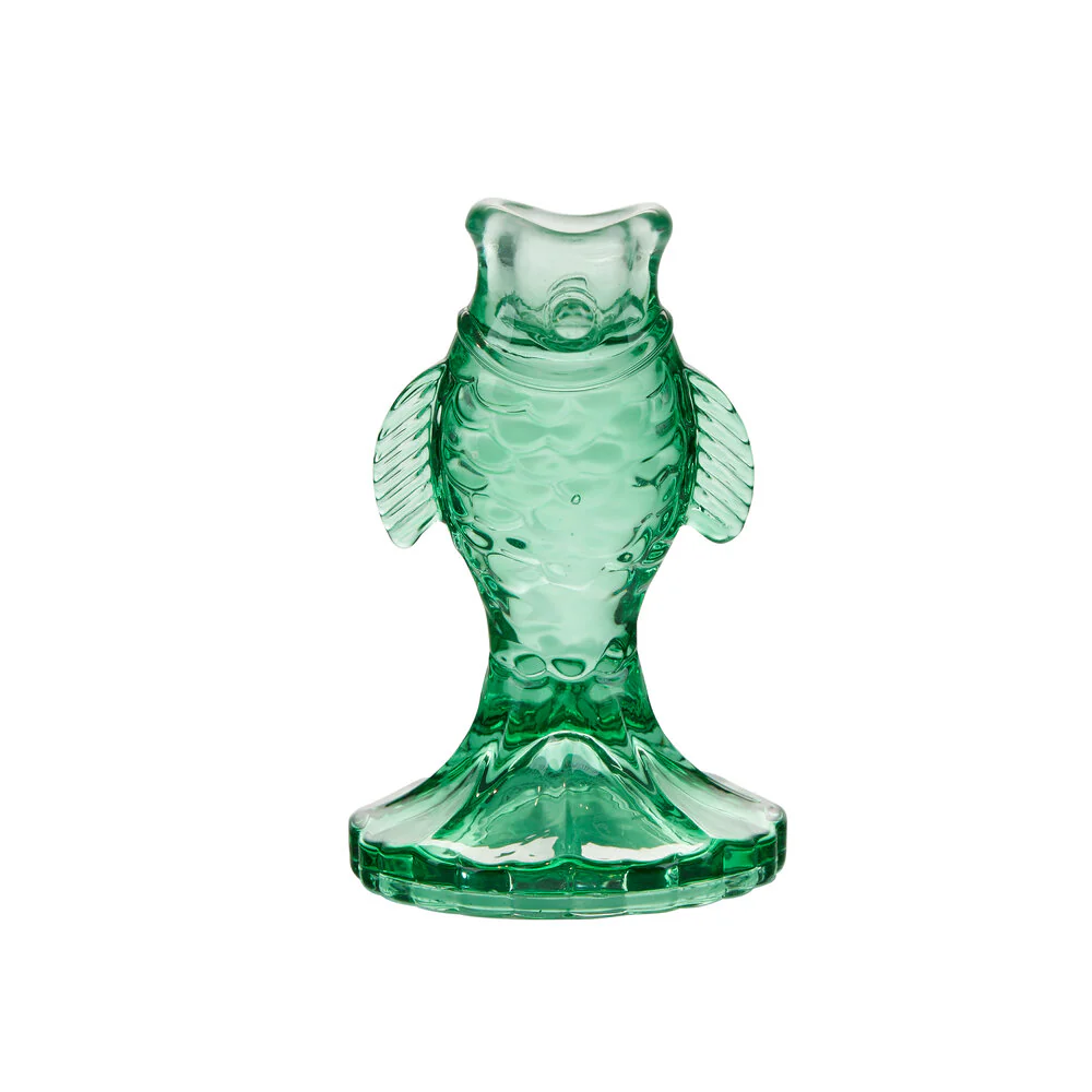 Bahne Interior  Fish lysestage, grøn - H12 cm