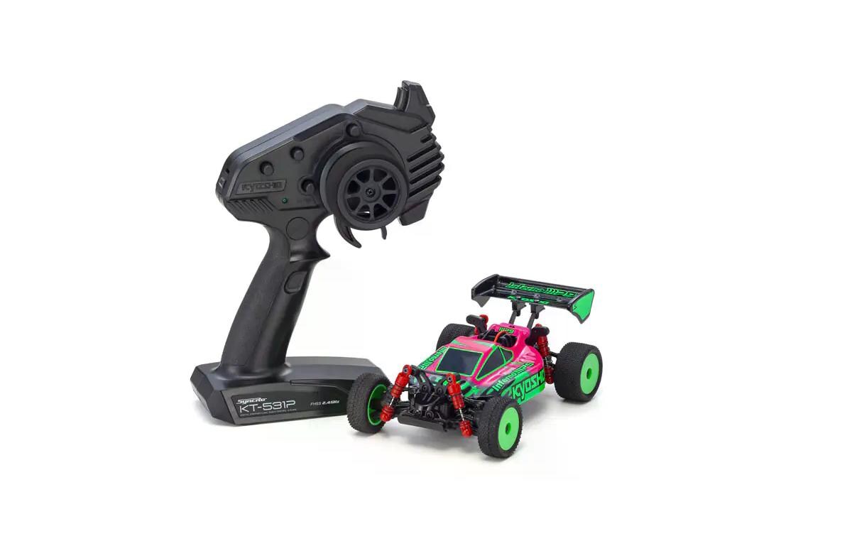 Buggy Mini-Z Inferno MP9 TKI13 4WD Grün / Pink, ARTR, 1:27<br>Vollwertiger Performance Buggy im Mini-Z Format als Readyset