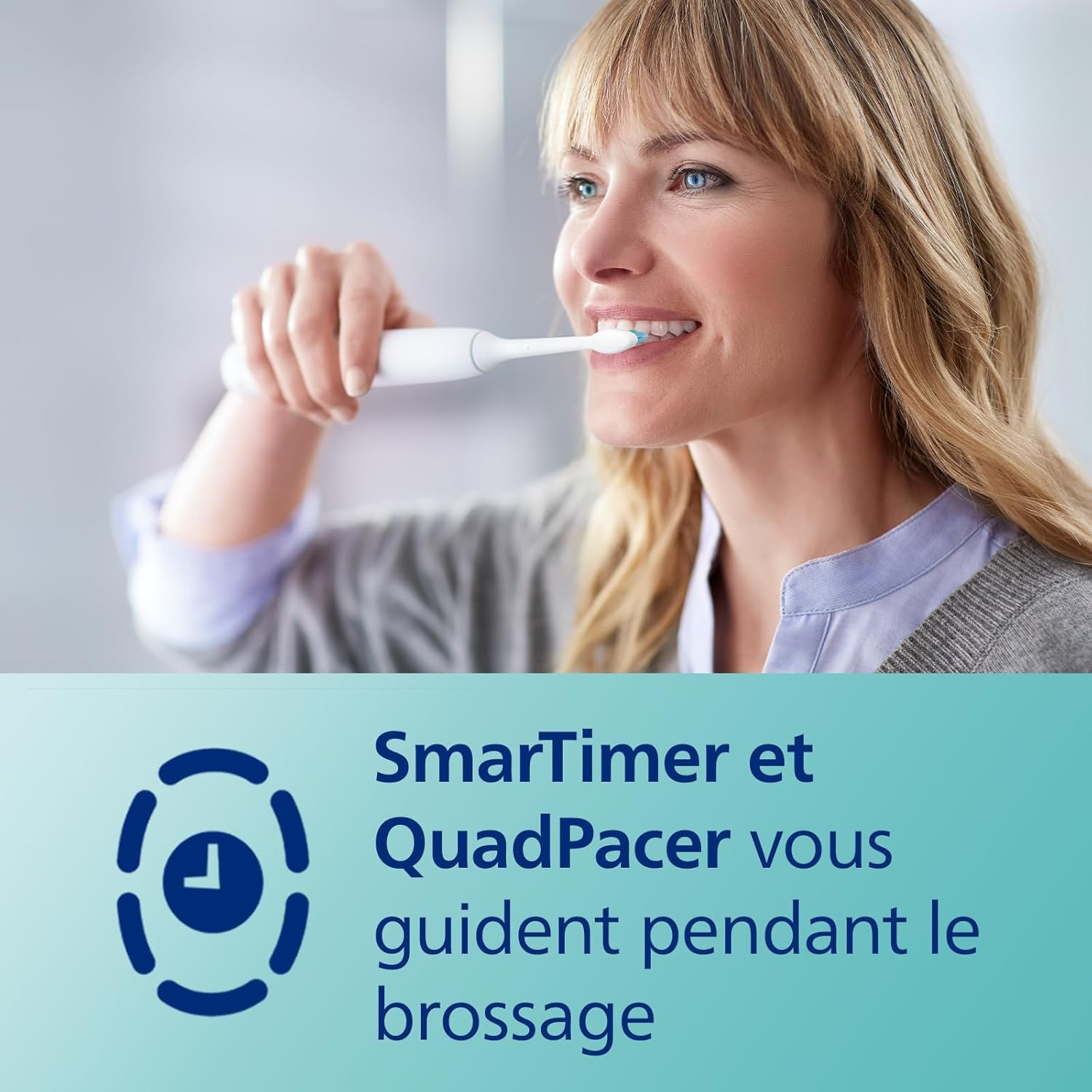 Philips Sonicare 6100 - Brosse à dents électrique sonique avec 2 modes de brossage, 3 niveaux d'intensité, Alerte de pression, EasyStart, Coffret de voyage, Blanc, HX7400/02 [Nouvelle technologie]