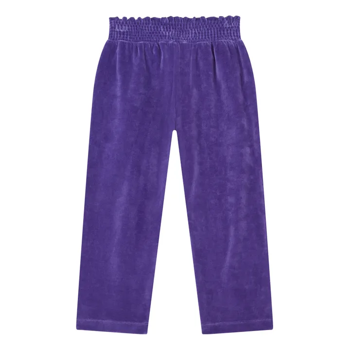 SMALLABLE BASICS Pantalon Carrotte Fille Elastiqué à la Taille en Velours | Bleu indigo