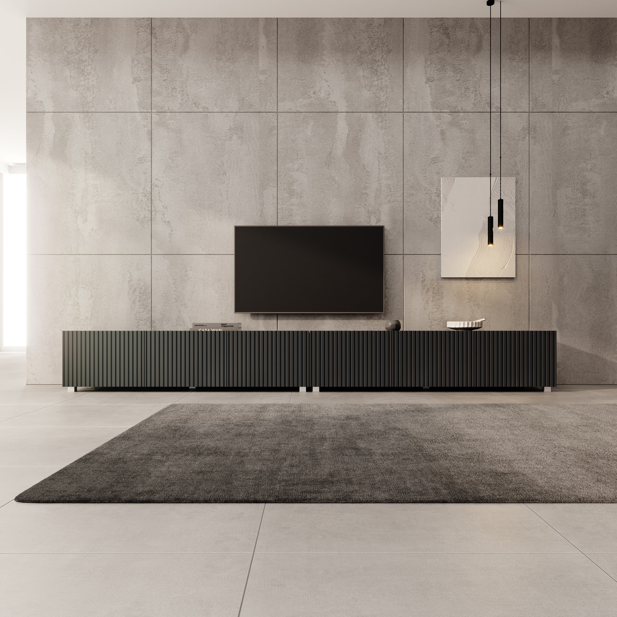 Kenderes - TV-Meubel - Zwart - 300x41x38 cm