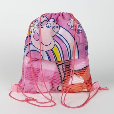 Peppa Gris Håndkle Treningsbag & Kaps Sett, Rosa