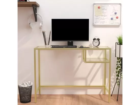 Bureau d'ordinateur Transparent 100x36x74 cm Verre trempé