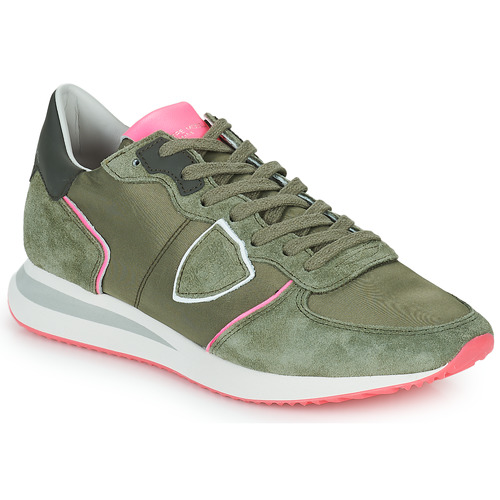 Philippe Model - TROPEZ X LOW WOMAN Kaki / Rosa