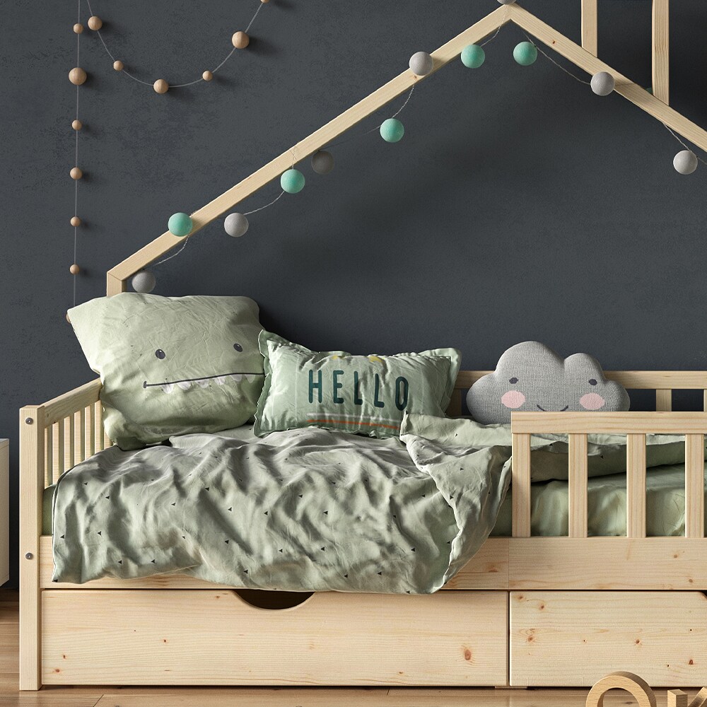 VitaliSpa Hausbett Kinderbett Spielbett Noemi 90x200cm inkl. Matratze Schubladen