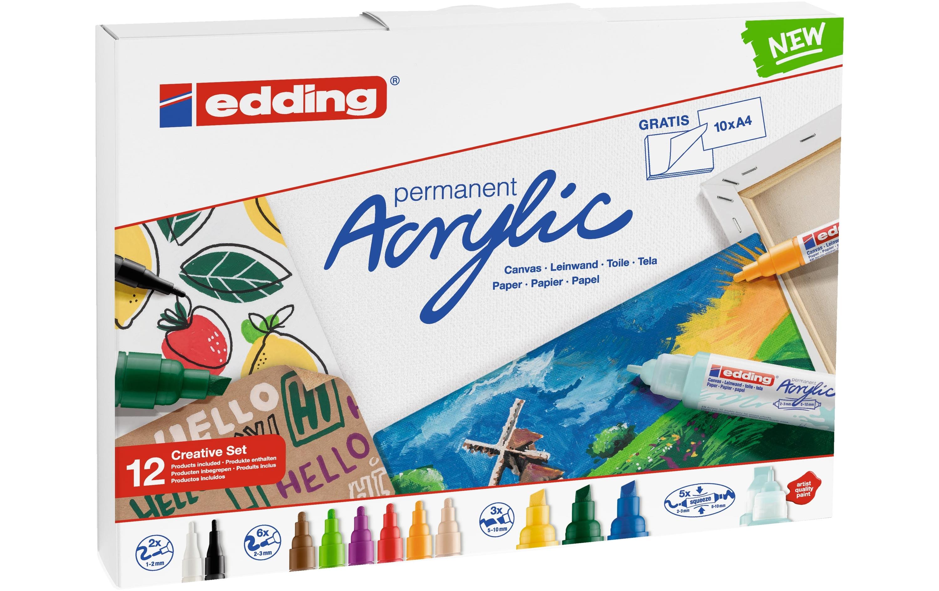 Acrylmarker Starter Set 12-teiligAcrylstifte im 12-teiligen Set