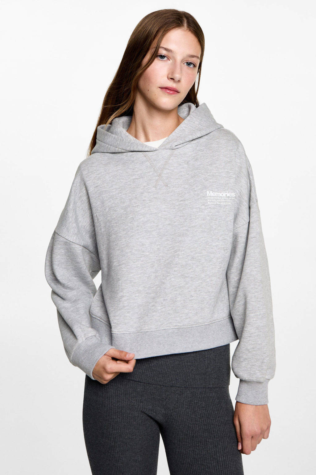 MANGO TEEN hoodie grijs melange