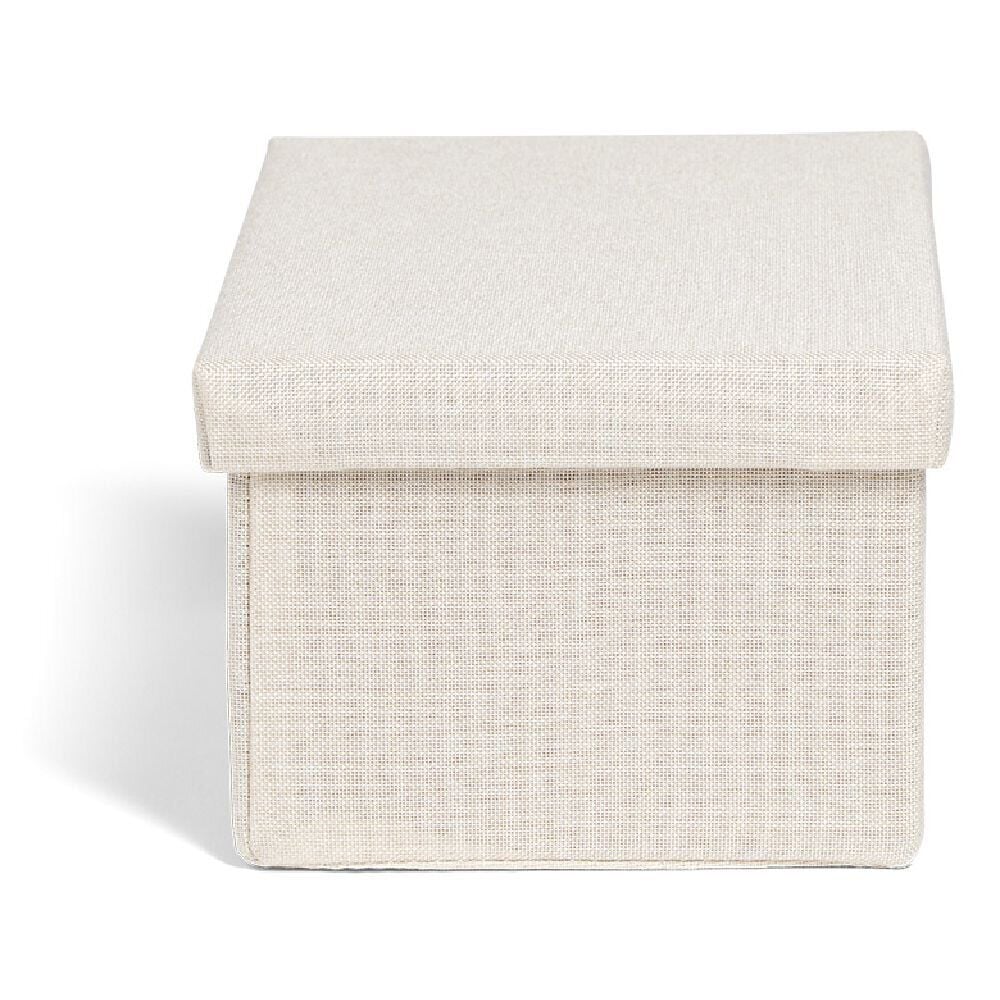 Boîte de rangement coton gris ou beige 27,5xH12,5x17,5cm