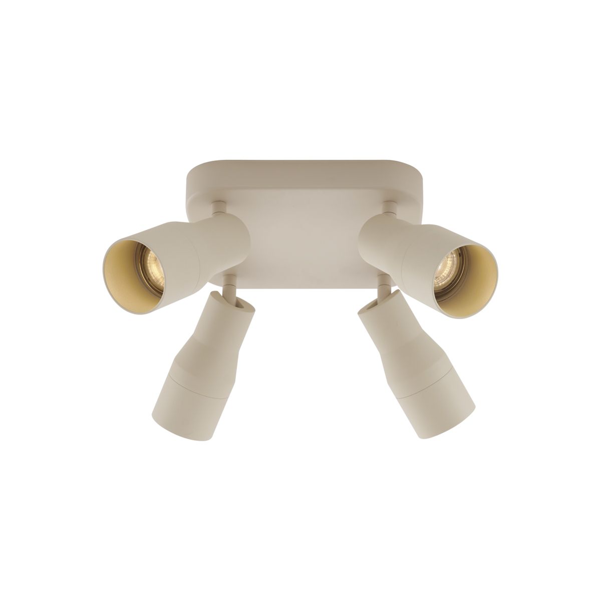 Plafondspot beige GU10 50mm vierkant 4-lichts - Stanley