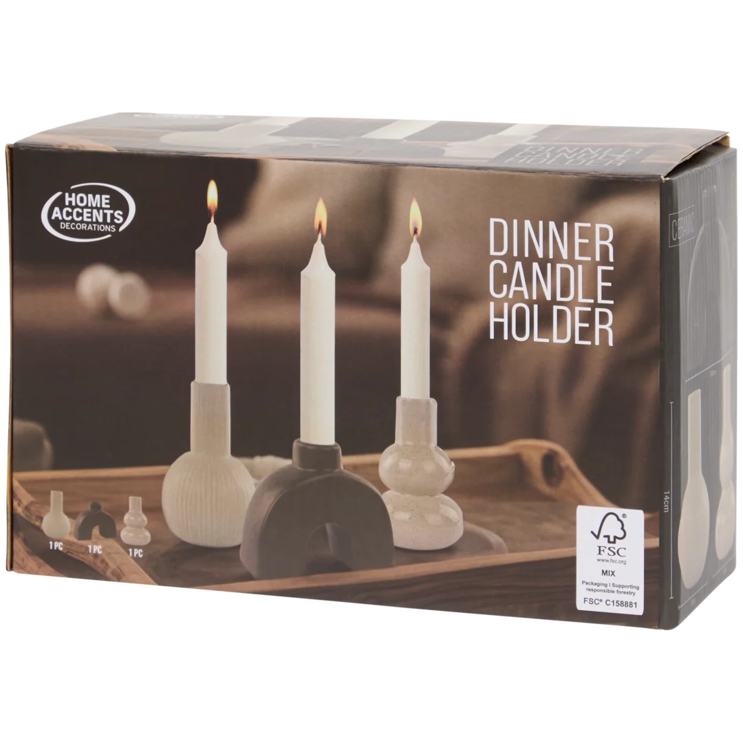 Dinerkaarsenhouders 3 stuks