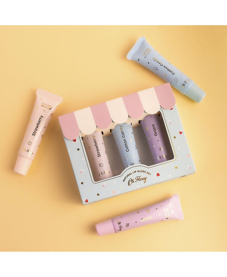 Oh Flossy Oh Flossy - Naturlig Lip Gloss - Sæt med 3