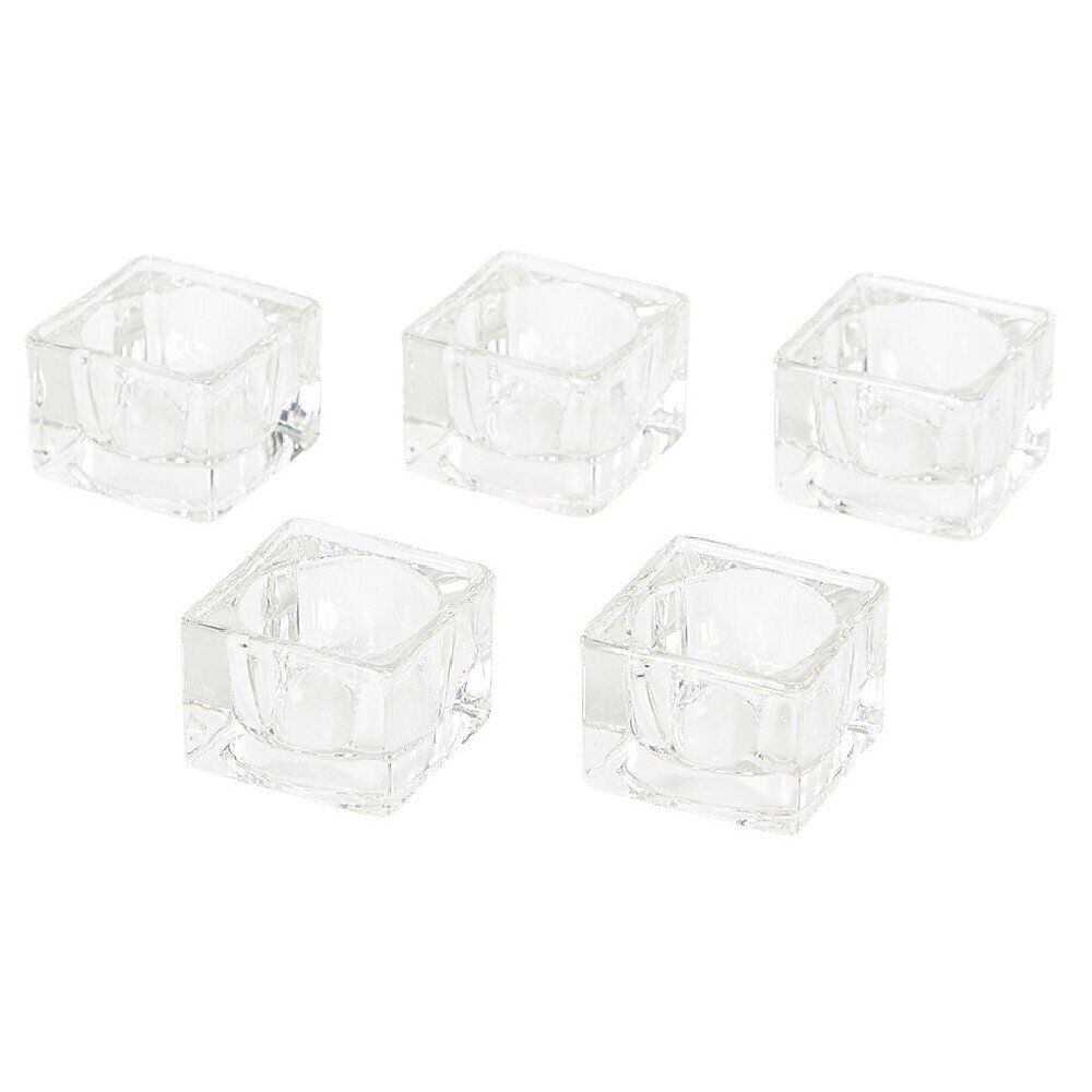 Photophore en verre transparent x5