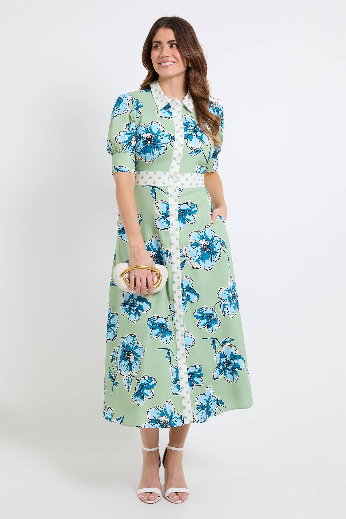 Wallis Robe Chemise Florale En Coton D'été