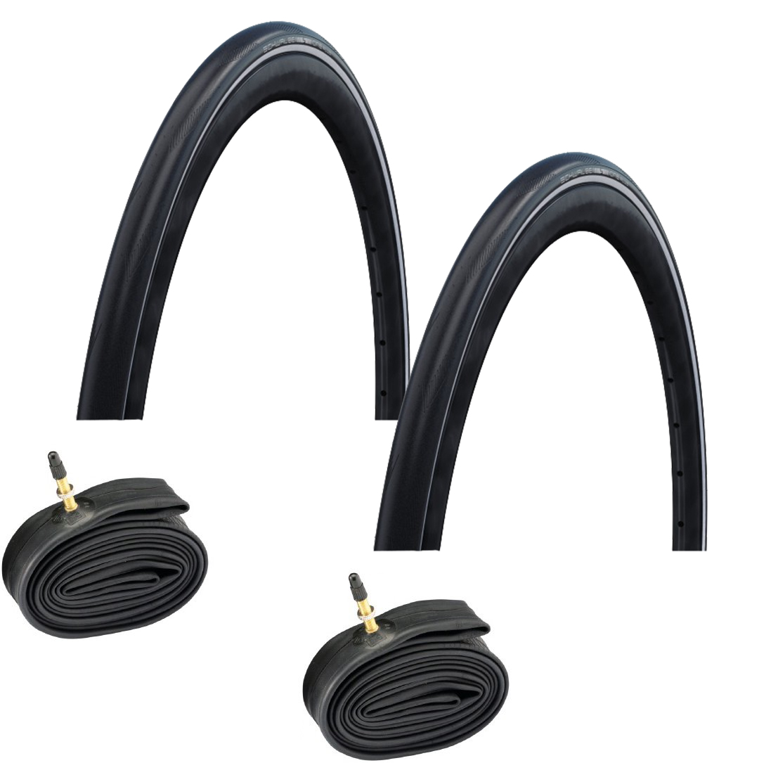 2 dæk + 2 slanger Schwalbe One Plus 700x25C foldedæk