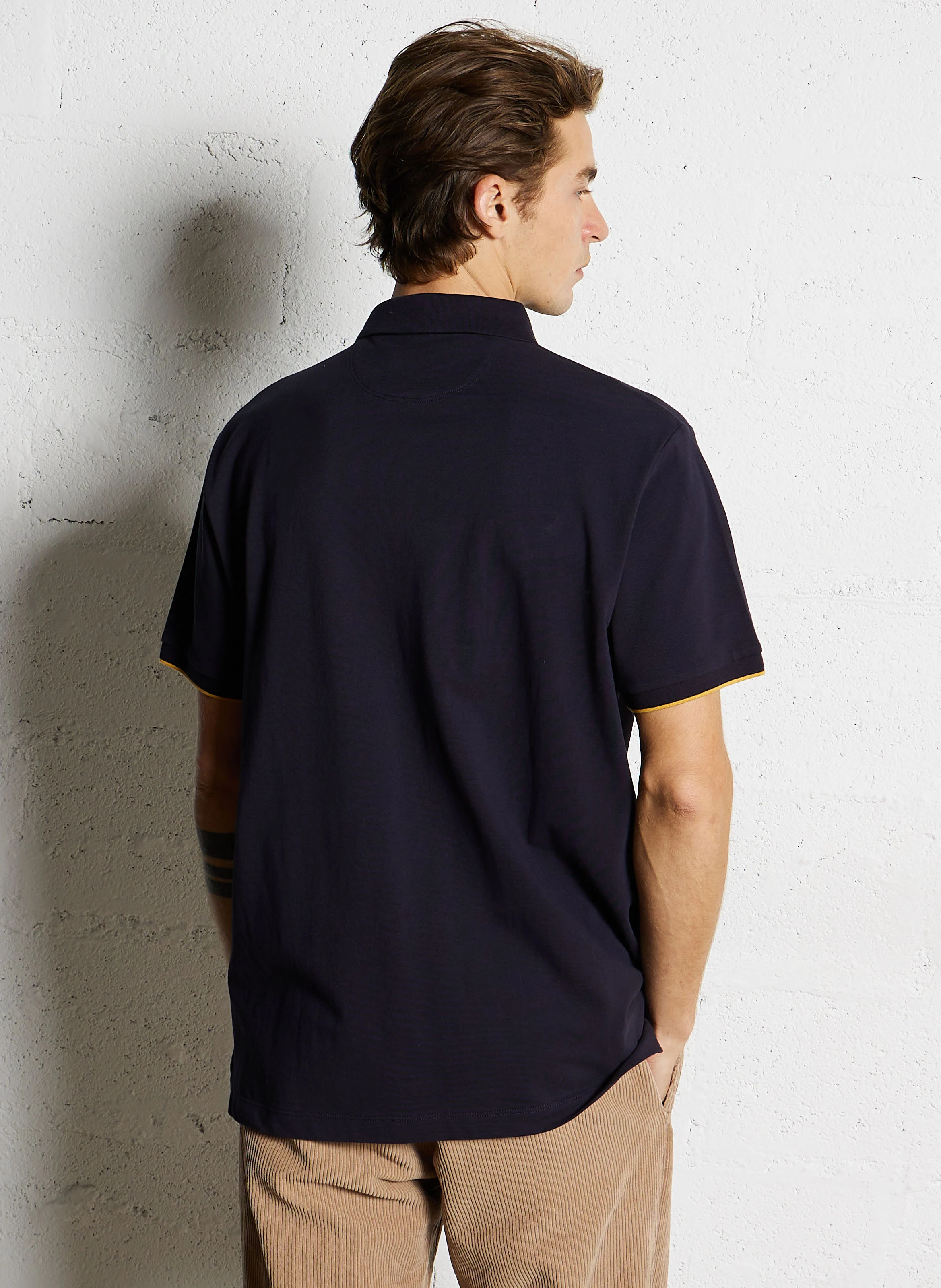 Polo droit en coton | Bleu