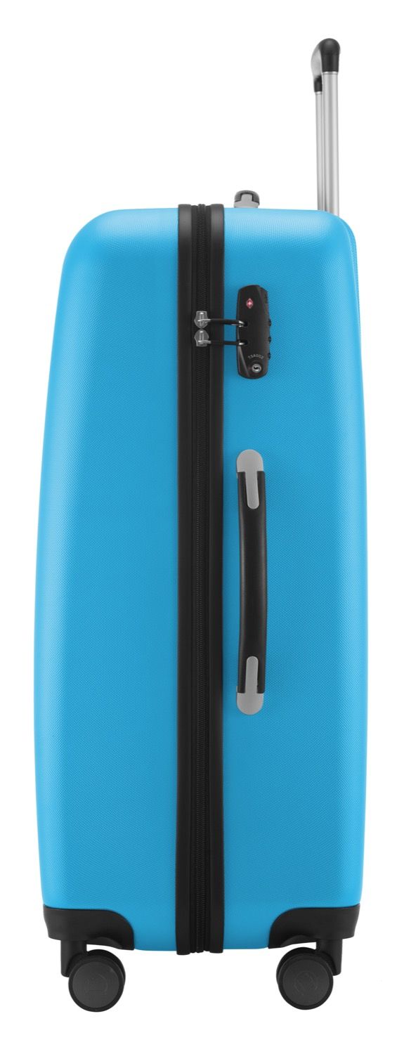 Mala de casamento rígida azul ciano fosco, homologada pela TSA, 75 cm, 103 litros.