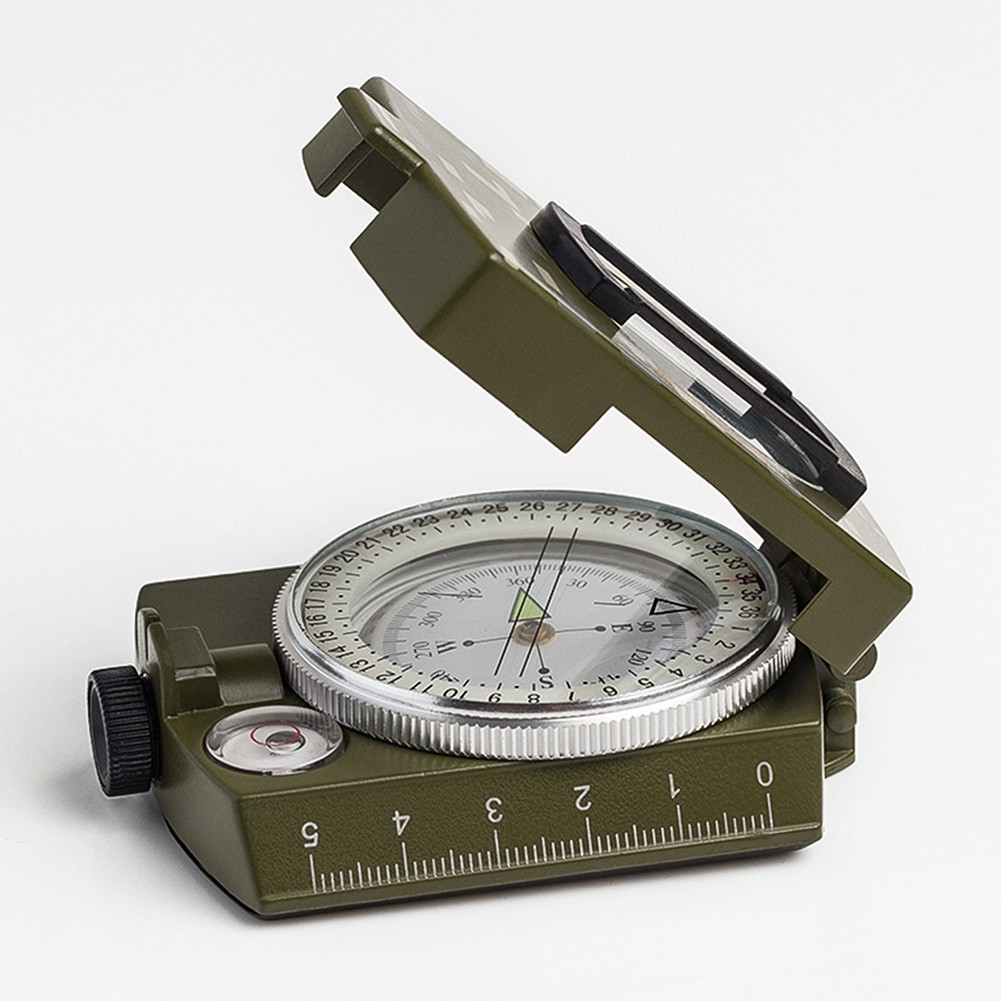 Faltbarer Taschen Kompass Outdoor Survival Navigation mit Umhängeband zum Wandern / Campen - Grün