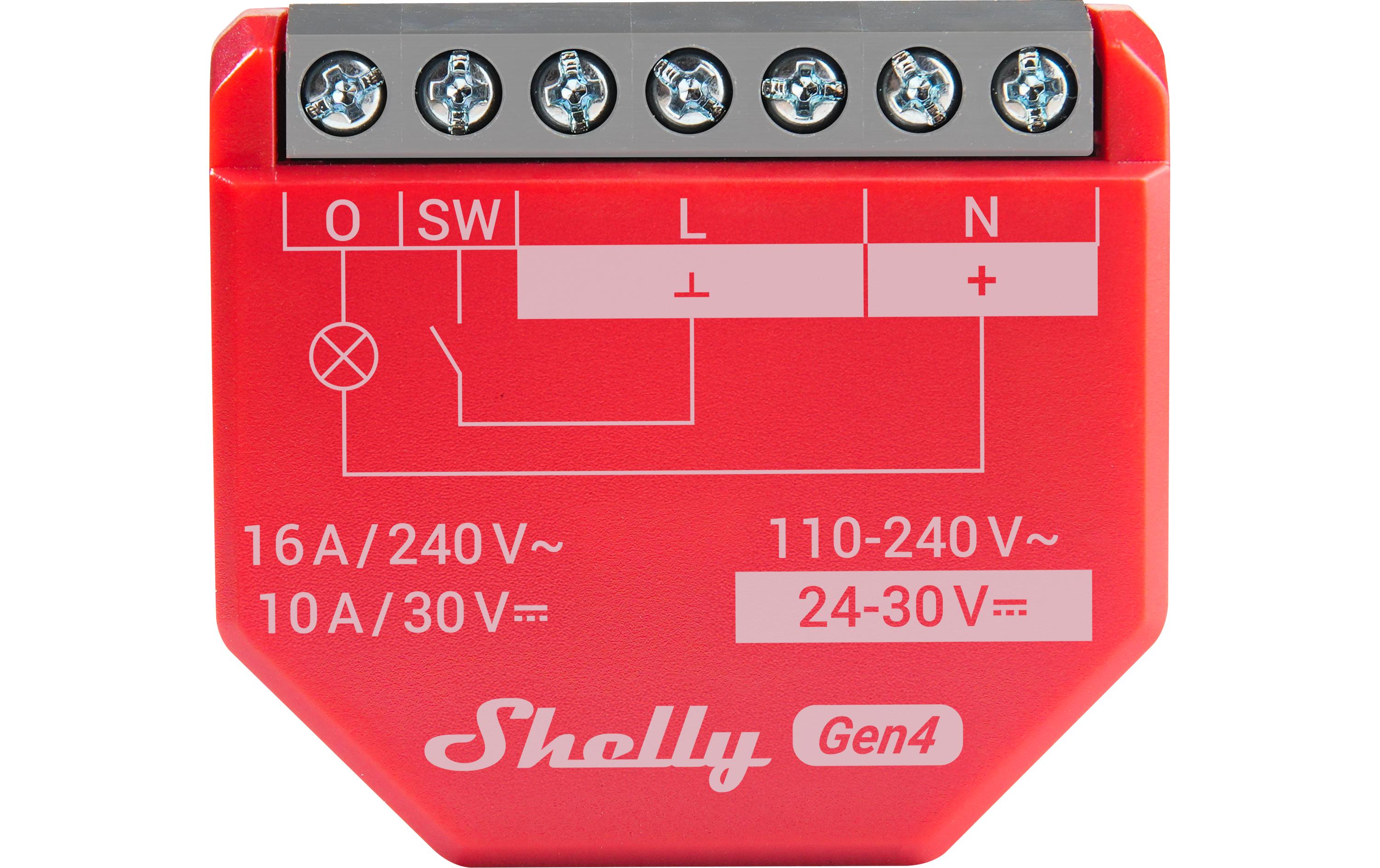 WLAN-Schaltaktor 1PM Gen4 Rot, 16 AWi-Fi-gesteuerter, intelligenter Schalter