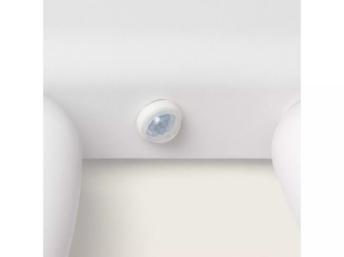 Applique Murale Extérieure Aluminium avec Détecteur de Mouvement Abel Large Deux Spots Blanc